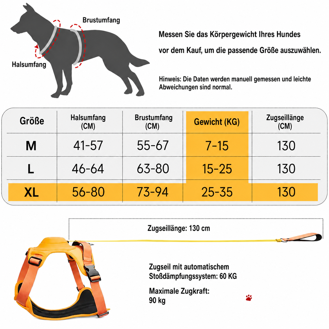 Flausi FlexiGuard™ 2-in-1 Hundegeschirr mit Rollleine