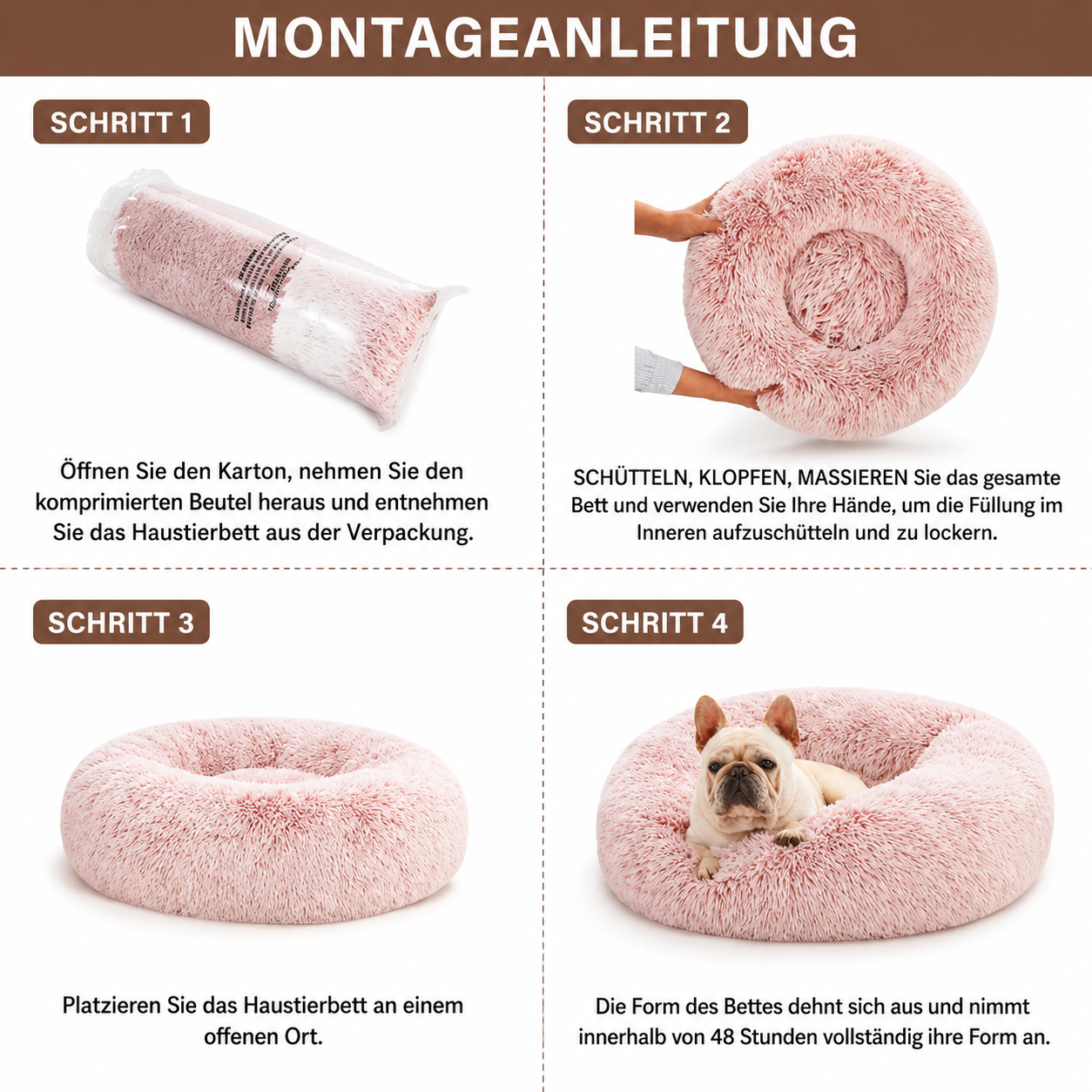 Flausi RuheNest™ beruhigendes Anti-Angst Tiefschlaf-Bett für Hunde & Katzen