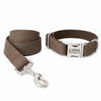 Flausi NameLux™ personalisiertes Premium Hunde- & Katzenhalsband mit hochwertiger Gravur