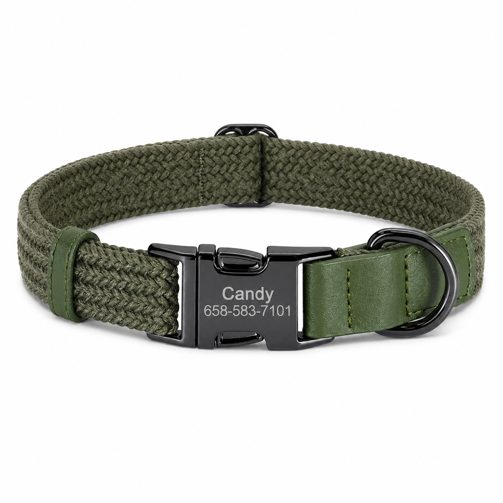 Flausi Edles personalisiertes Nylon Halsband für Hunde