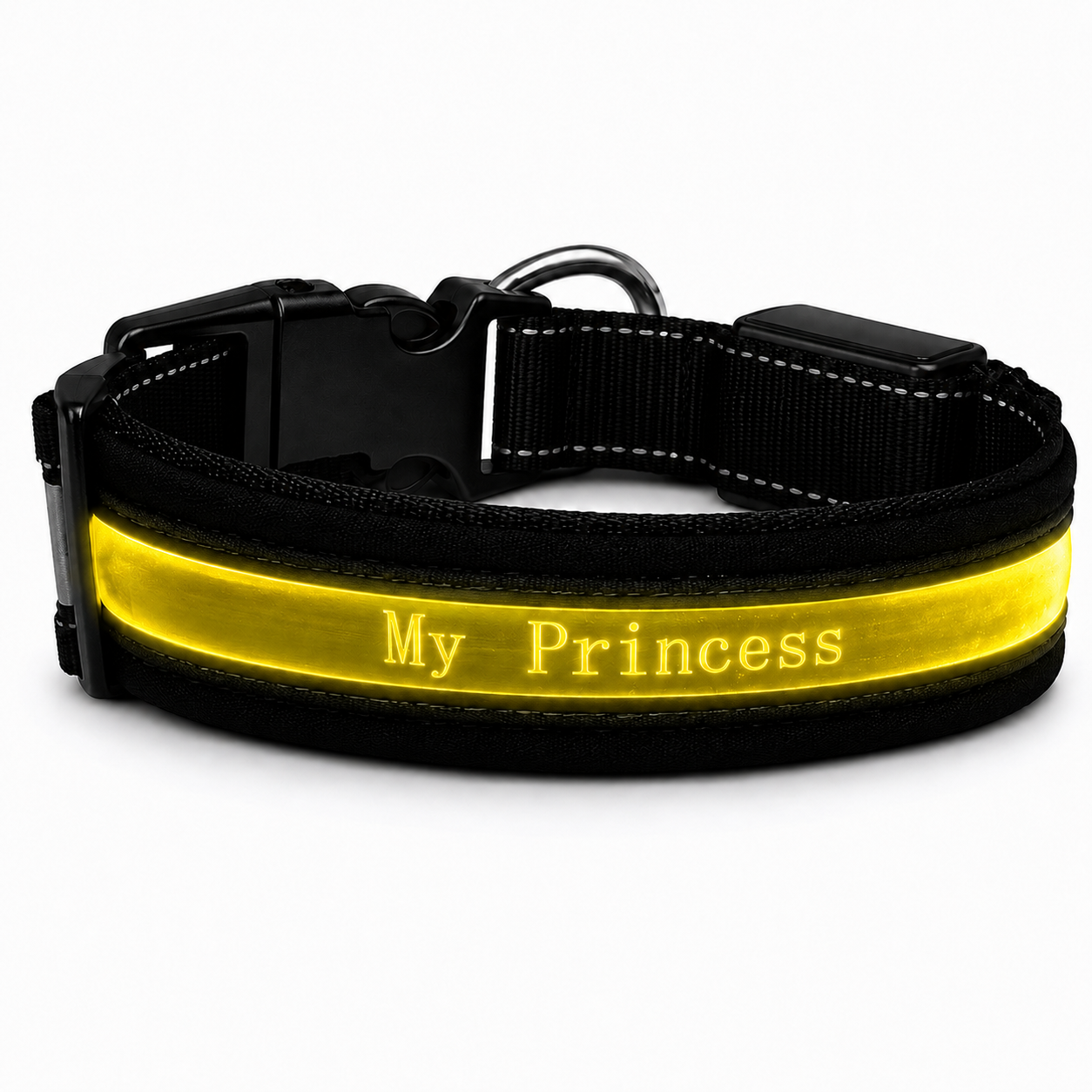 Flausi LeuchtName™ personalisierbares LED-Halsband für Hunde