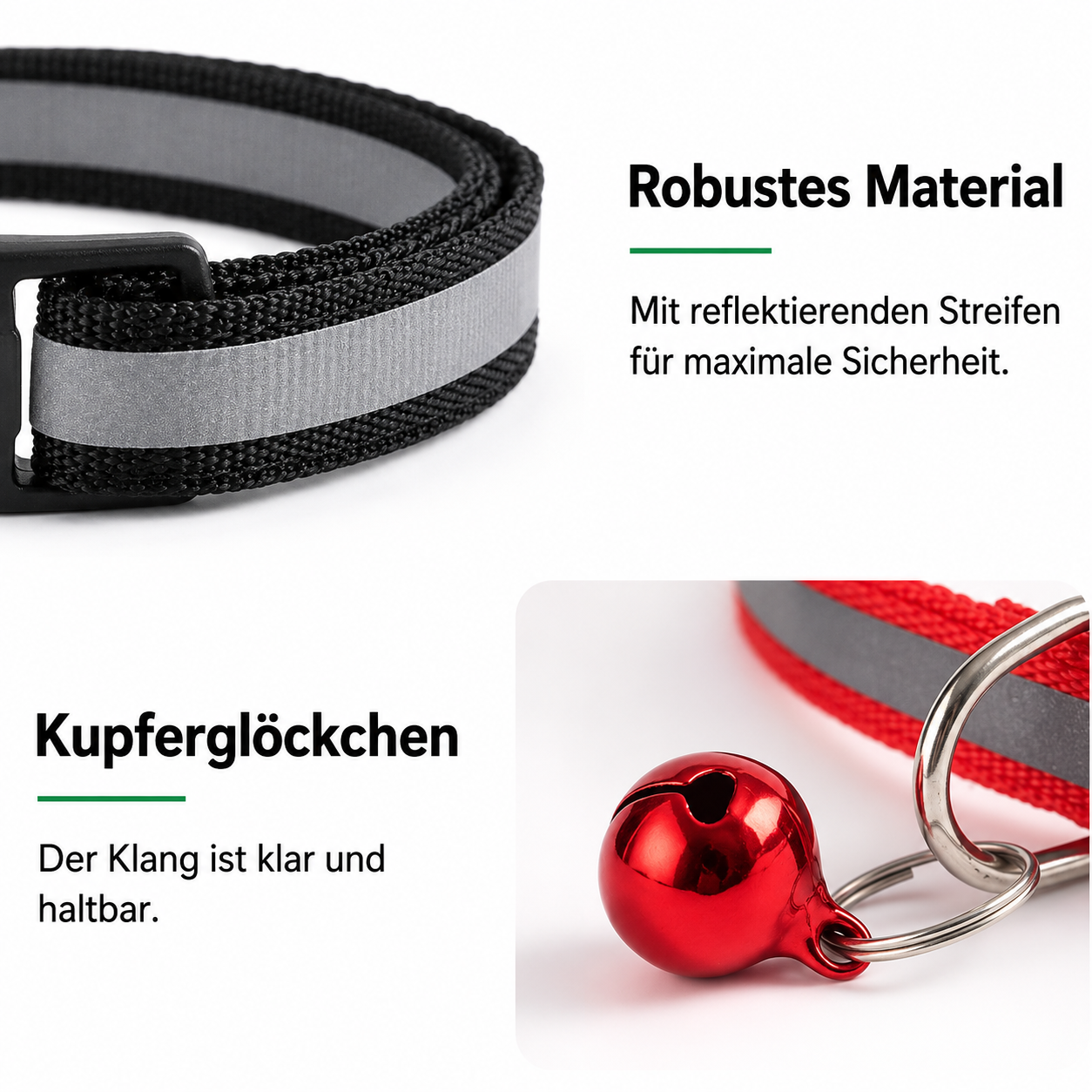 Flausi personalisierbares reflektierendes Nylon Halsband für Katzen & Hunde