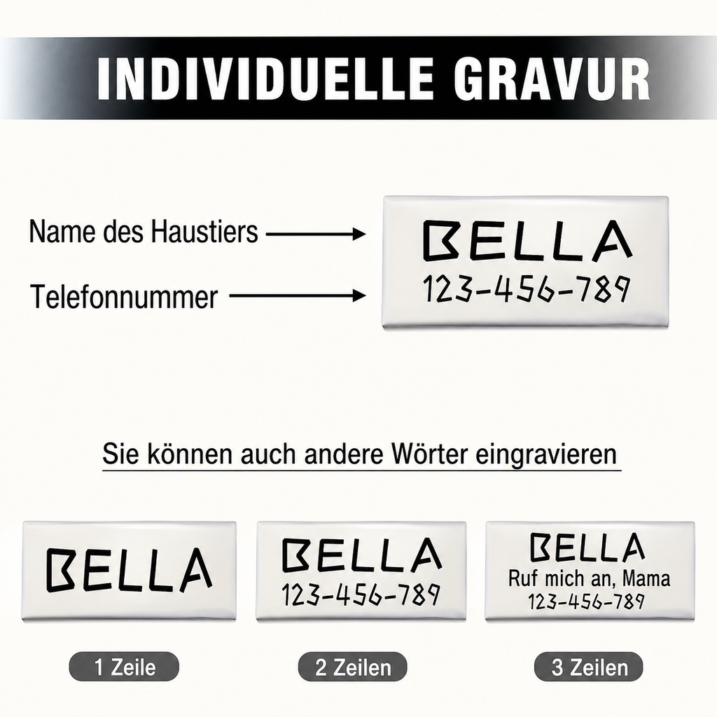 Flausi personalisierbares reflektierendes Nylon Halsband für Katzen & Hunde
