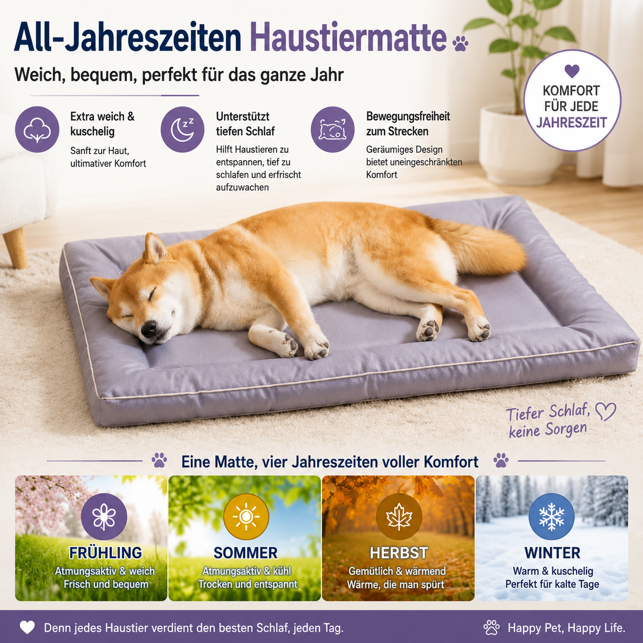 Flausi SchutzNest™ wasserfestes Hundebett mit Komfortpolster