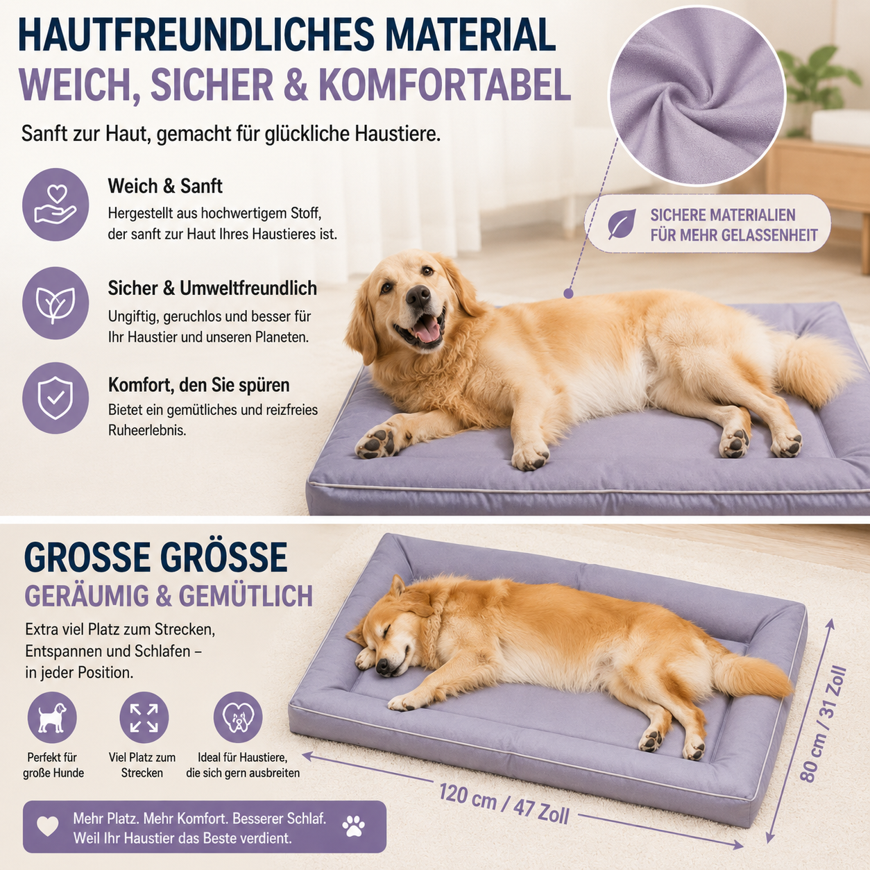 Flausi SchutzNest™ wasserfestes Hundebett mit Komfortpolster