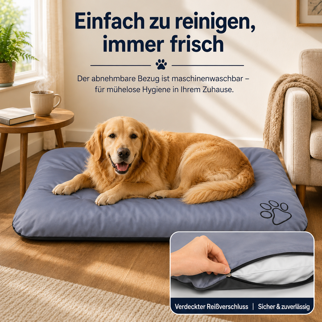 Flausi OrthoLux™ großes orthopädisches Hundebett mit waschbarem Bezug