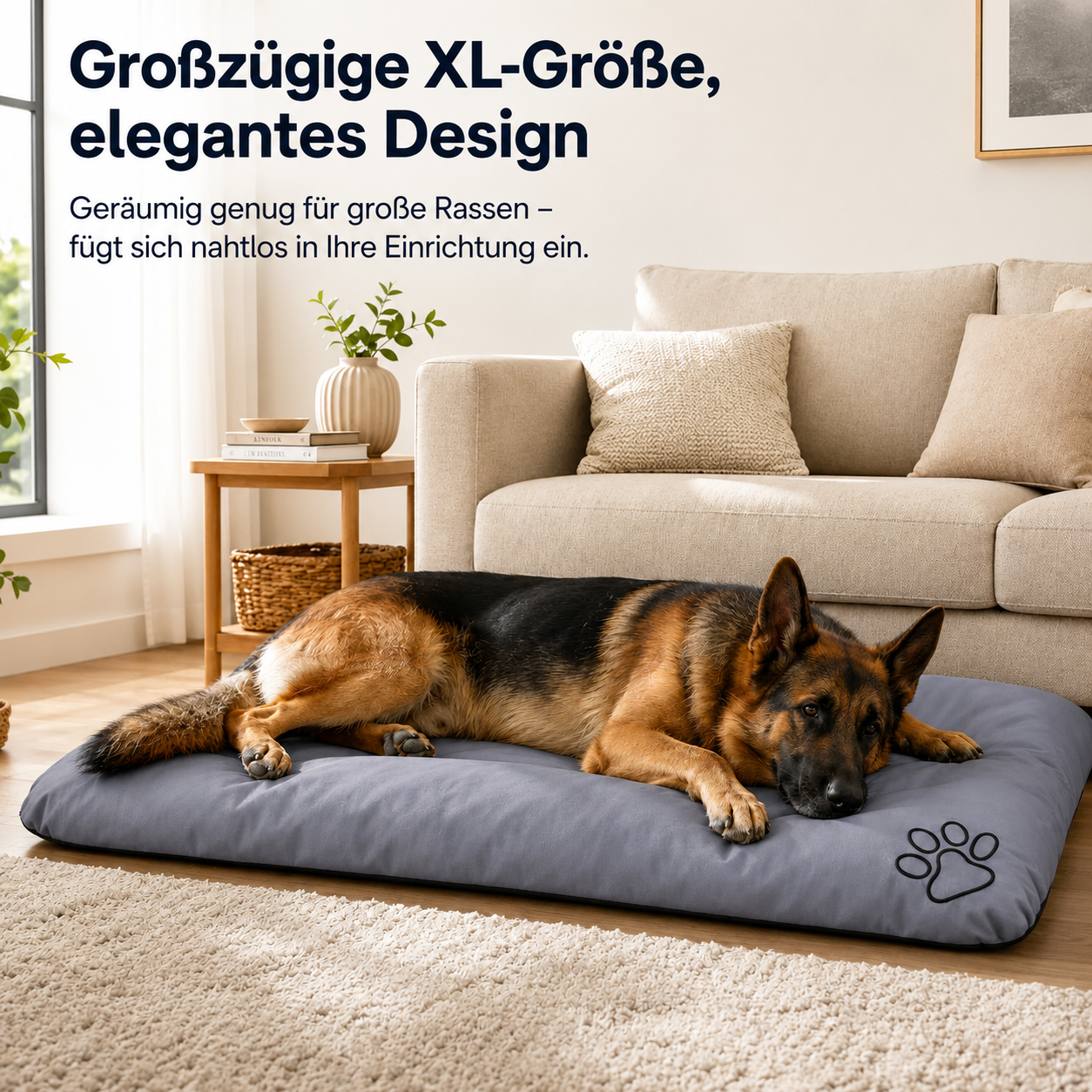 Flausi OrthoLux™ großes orthopädisches Hundebett mit waschbarem Bezug