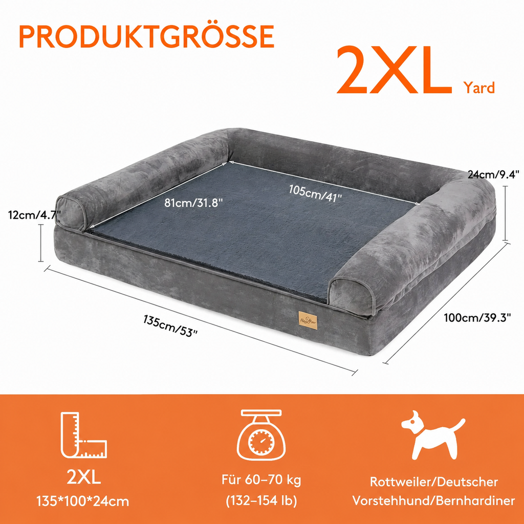 Flausi RückenRuhe™ XL orthopädisches Hundebett für große Hunde