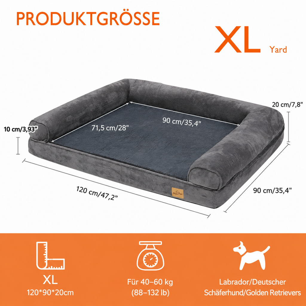 Flausi RückenRuhe™ XL orthopädisches Hundebett für große Hunde