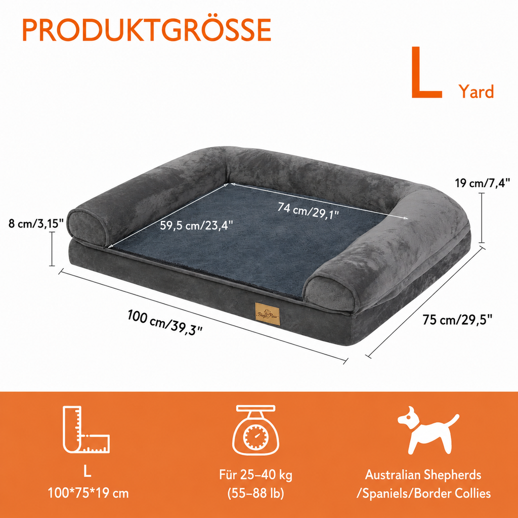 Flausi RückenRuhe™ XL orthopädisches Hundebett für große Hunde