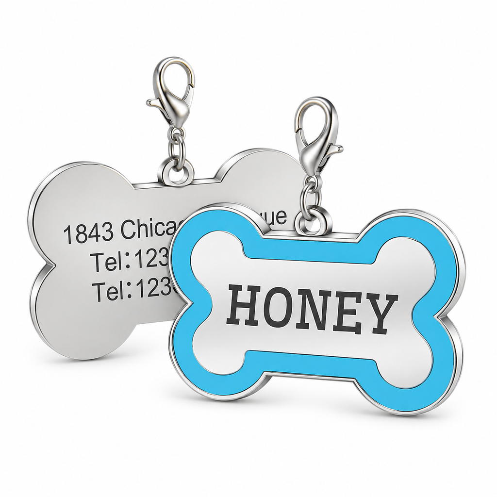 Personalized Pet Engraving ID Name Metal Tag Dog Anti-lost Custom Pet Bone Shape Accessories Phone Tag Pendant Puppy tag