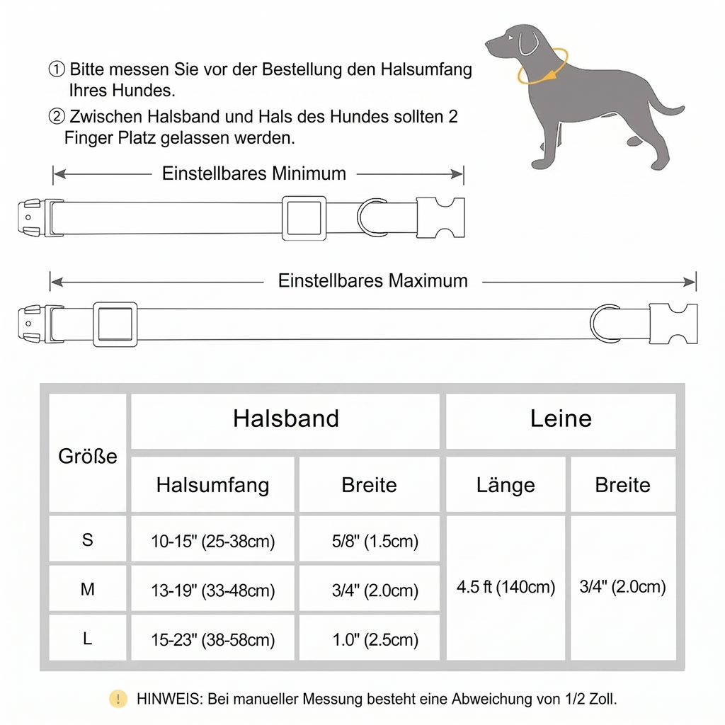 Flausi Edles personalisiertes Halsband- & Leinen-Set für Hunde