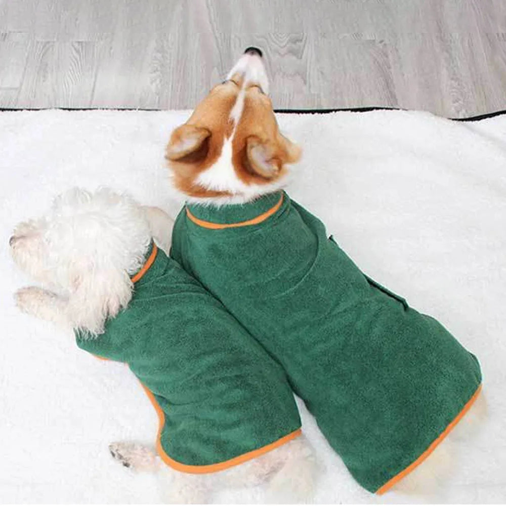 Large Medium Small Dog Super Fast Dry Soft Adjustable Dog Bathrobe Towel Bath Robe Pet Bathrobe Drying Coat Absorbent Towel