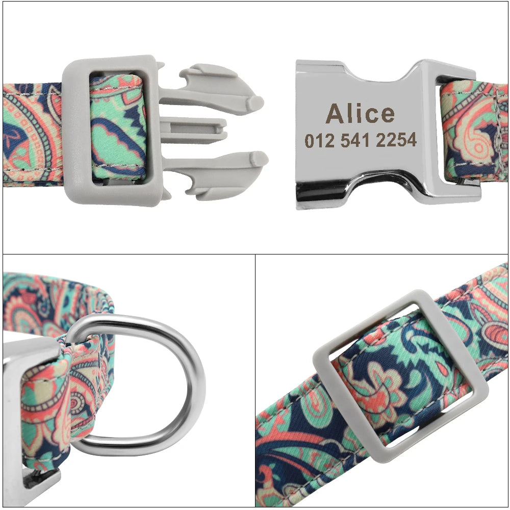 Flausi personalisiertes Nylon Halsband mit Design für Hunde