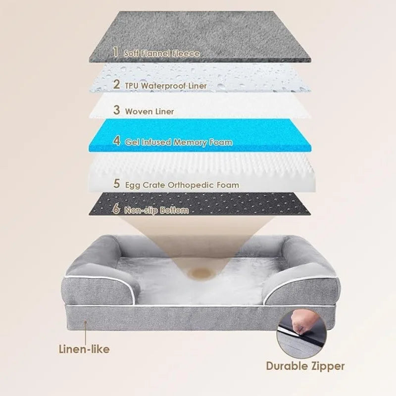 Eco-Friendly Classic Fancy Funny Rectangle Orthopedic Memory Foam Fleece Mattress Dog Cat Bed Modern Anti-Stress Carton
