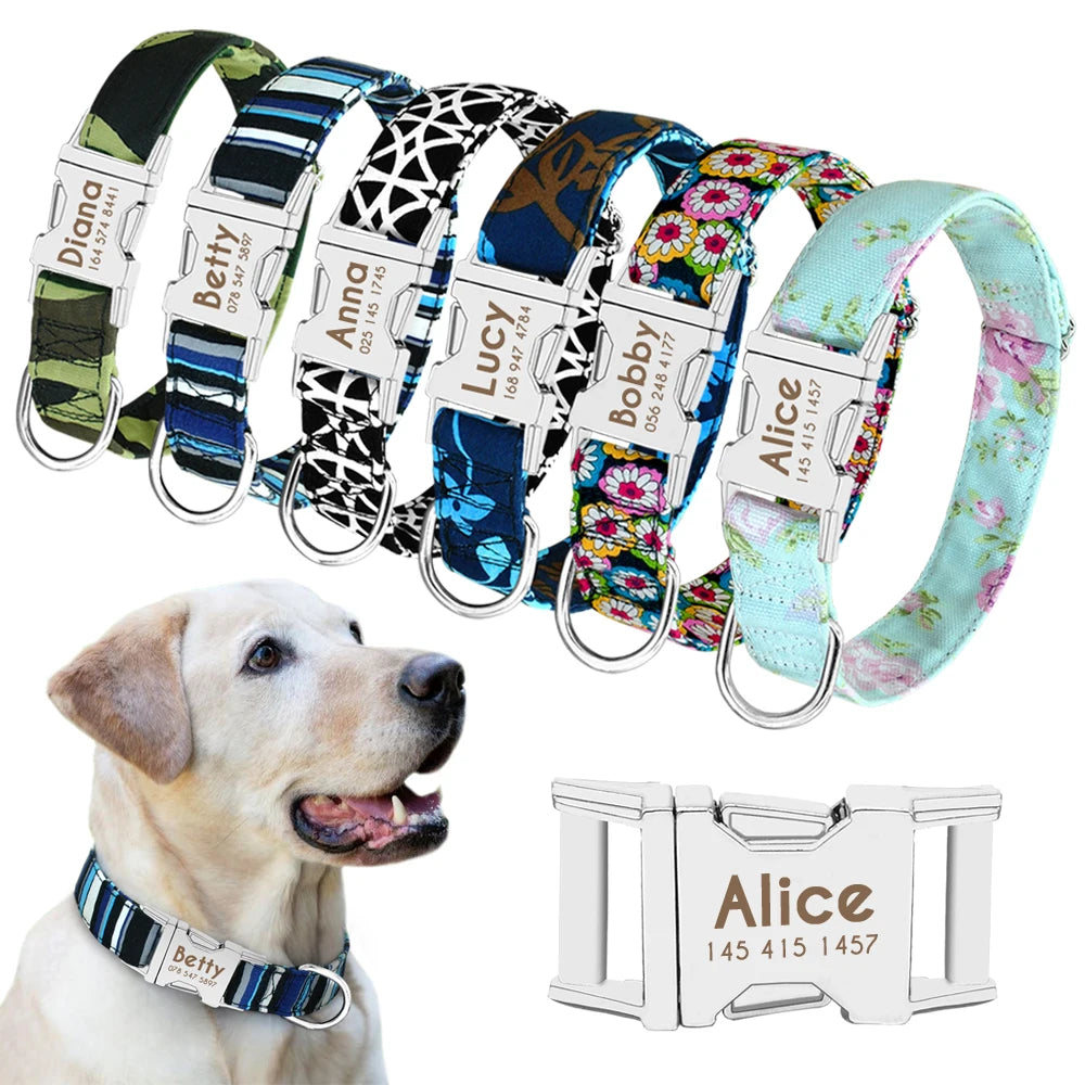 Flausi personalisiertes Nylon Halsband mit Design für Hunde