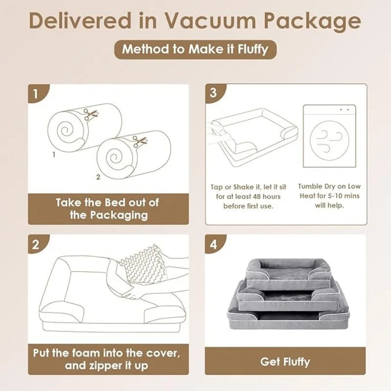Eco-Friendly Classic Fancy Funny Rectangle Orthopedic Memory Foam Fleece Mattress Dog Cat Bed Modern Anti-Stress Carton
