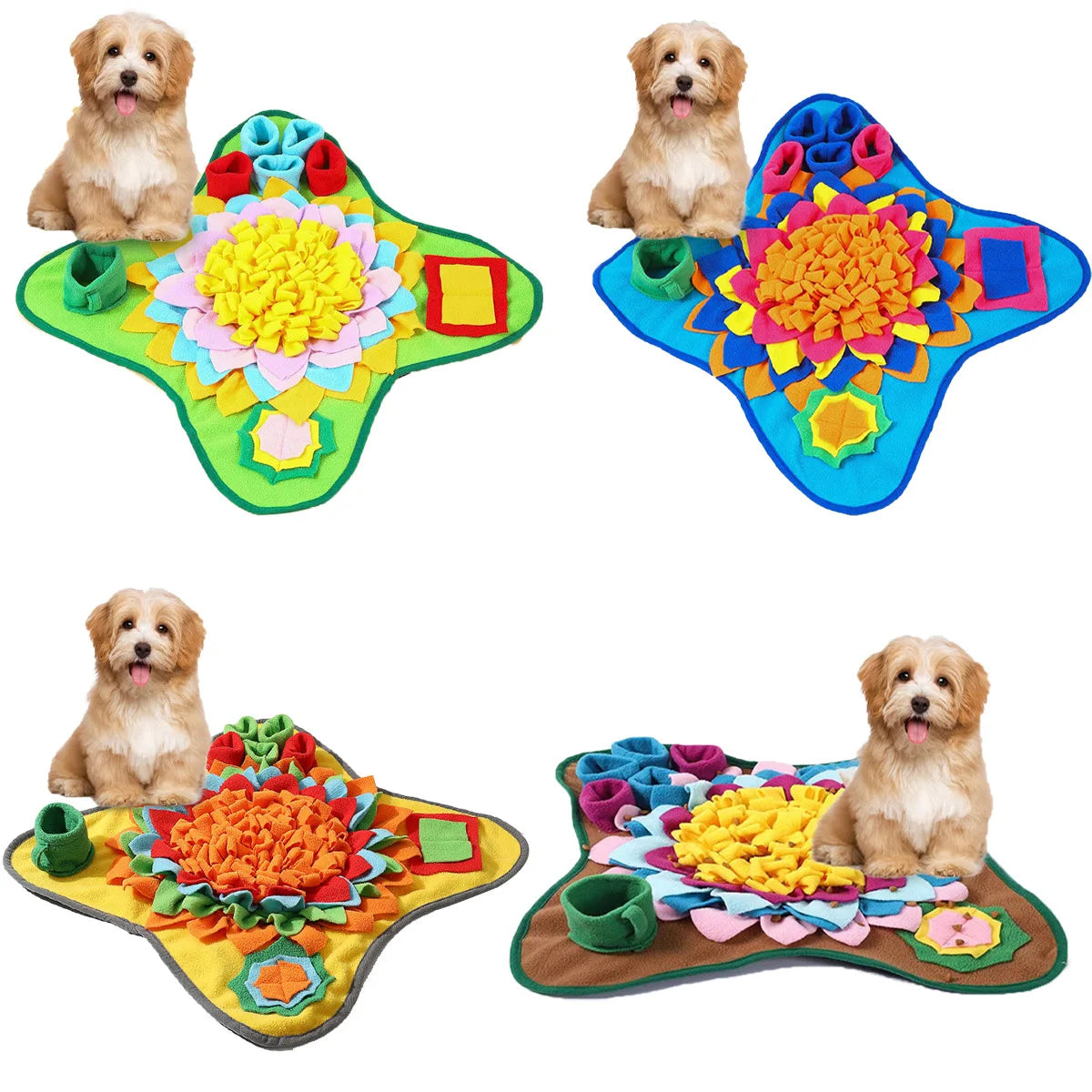 Cross-Border New Pet Plush Dog Intelligence Training Hide Seek Slow Feeding Mat Self-Entertainment Stress Relief Sniffing Mat
