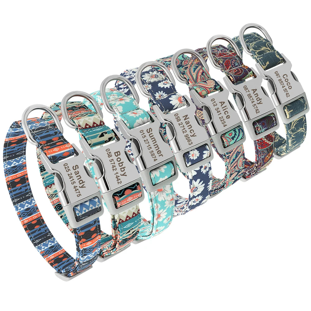 Flausi personalisiertes Nylon Halsband mit Design für Hunde