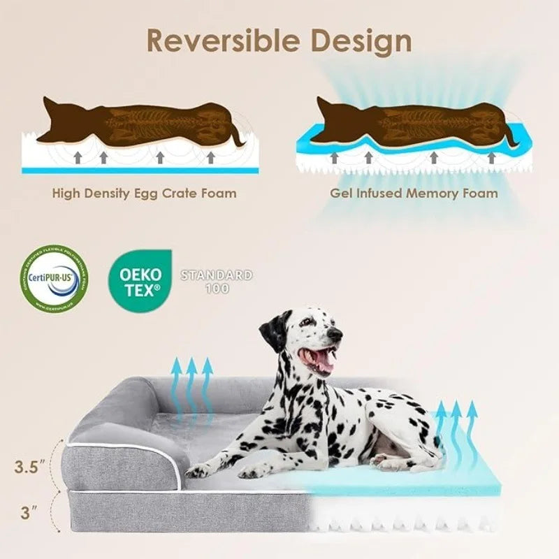 Eco-Friendly Classic Fancy Funny Rectangle Orthopedic Memory Foam Fleece Mattress Dog Cat Bed Modern Anti-Stress Carton
