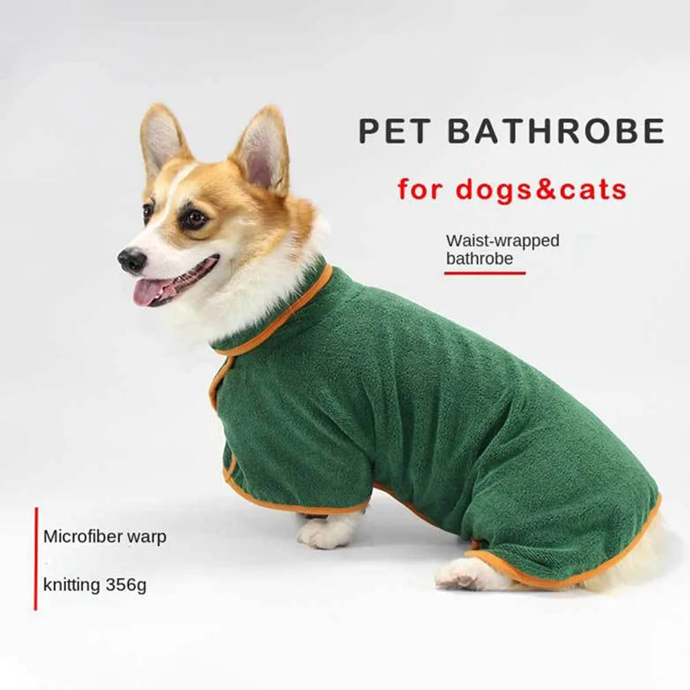 Large Medium Small Dog Super Fast Dry Soft Adjustable Dog Bathrobe Towel Bath Robe Pet Bathrobe Drying Coat Absorbent Towel
