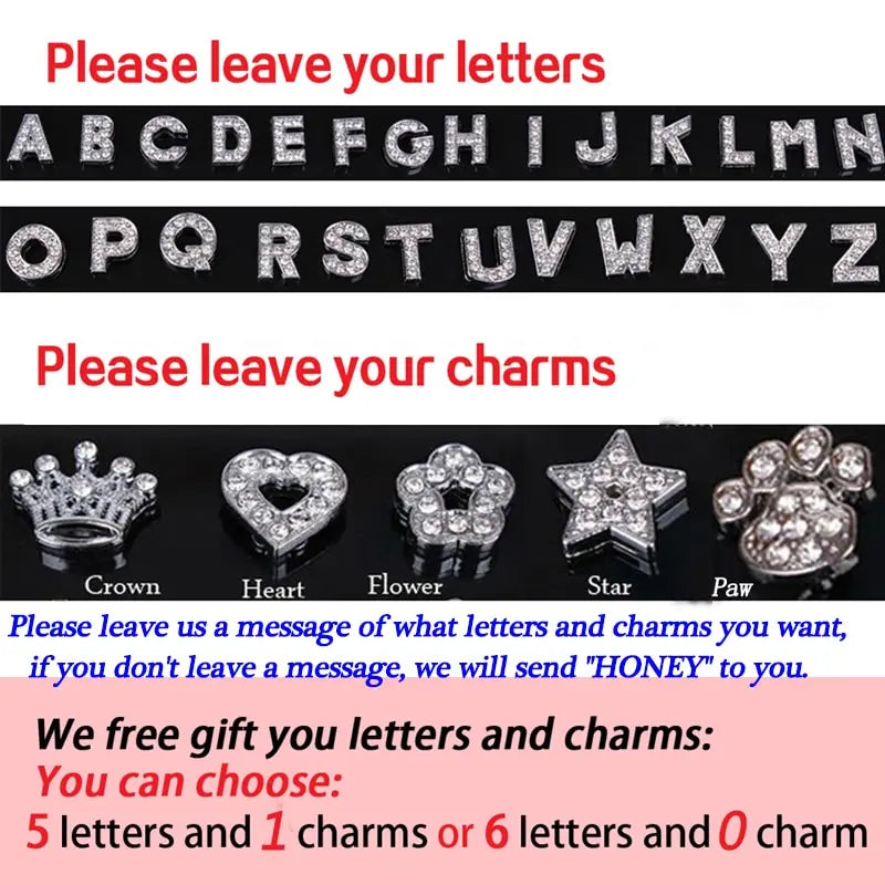 Flausi personalisiertes Halsband  3D-Optik Glitzernd für Hunde und Katzen