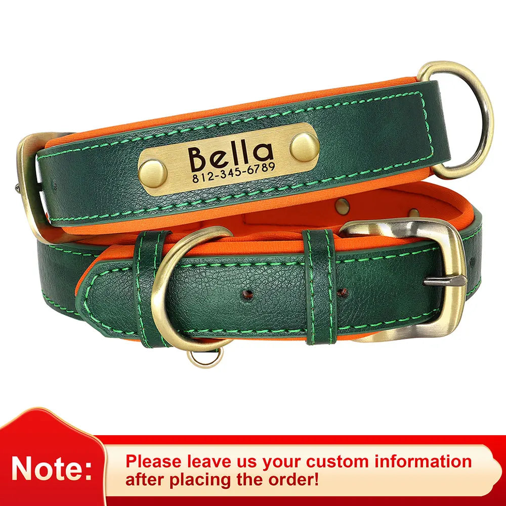 Flausi Edles personalisiertes Leder Halsband- & Leinen-Set für Hunde