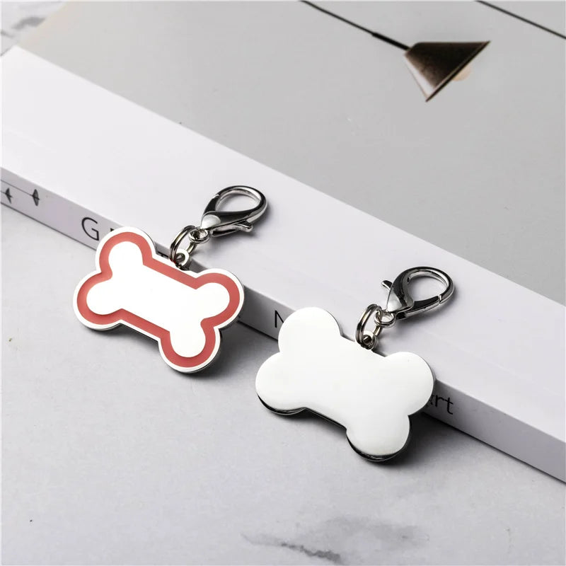 Personalized Pet Engraving ID Name Metal Tag Dog Anti-lost Custom Pet Bone Shape Accessories Phone Tag Pendant Puppy tag