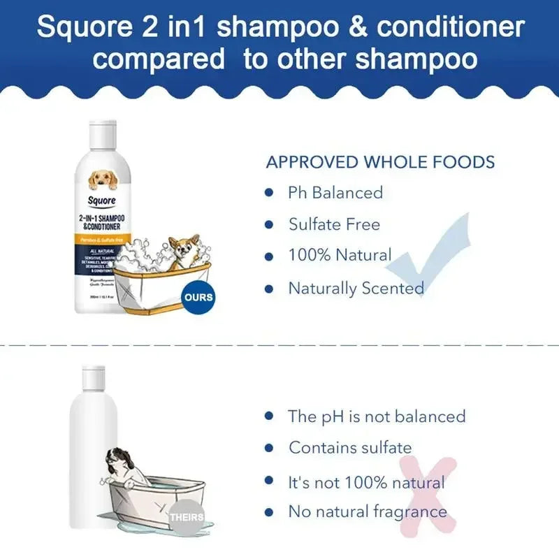 Flausi FellSeide™ natürliches 2-in-1 Shampoo & Conditioner für Hunde 300 Ml.