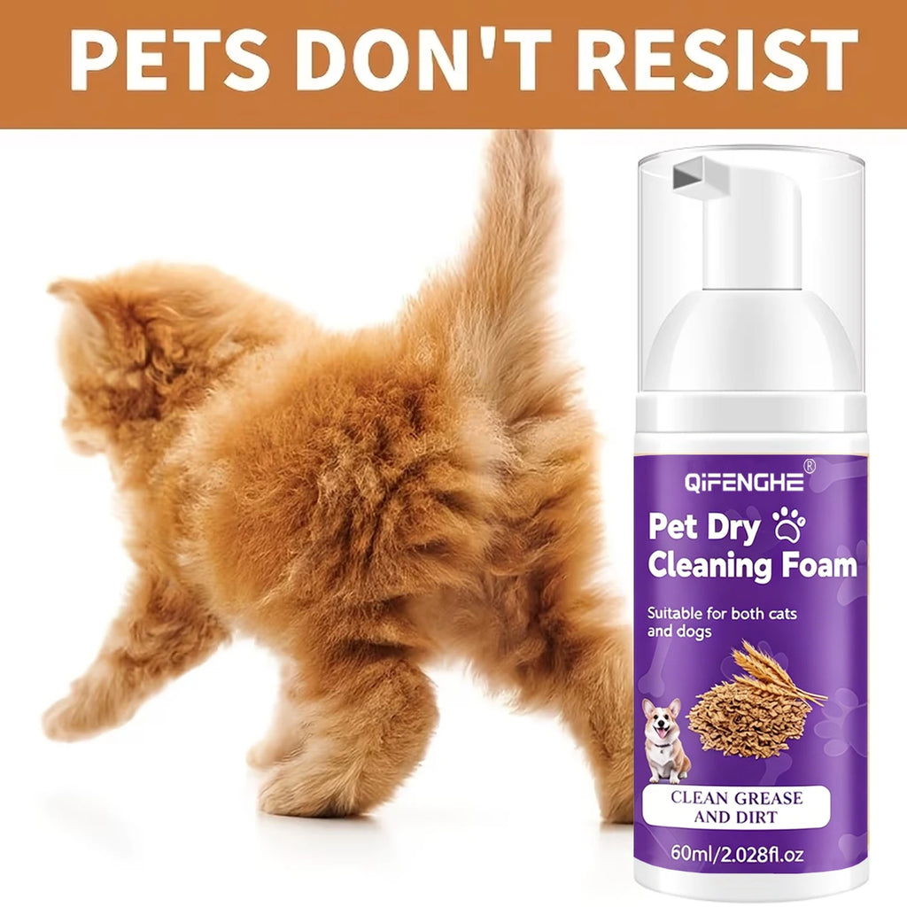 Flausi SchnellFrisch™ Anti-Stress Trockenshampoo-Schaum für Hunde & Katzen 65 Ml.