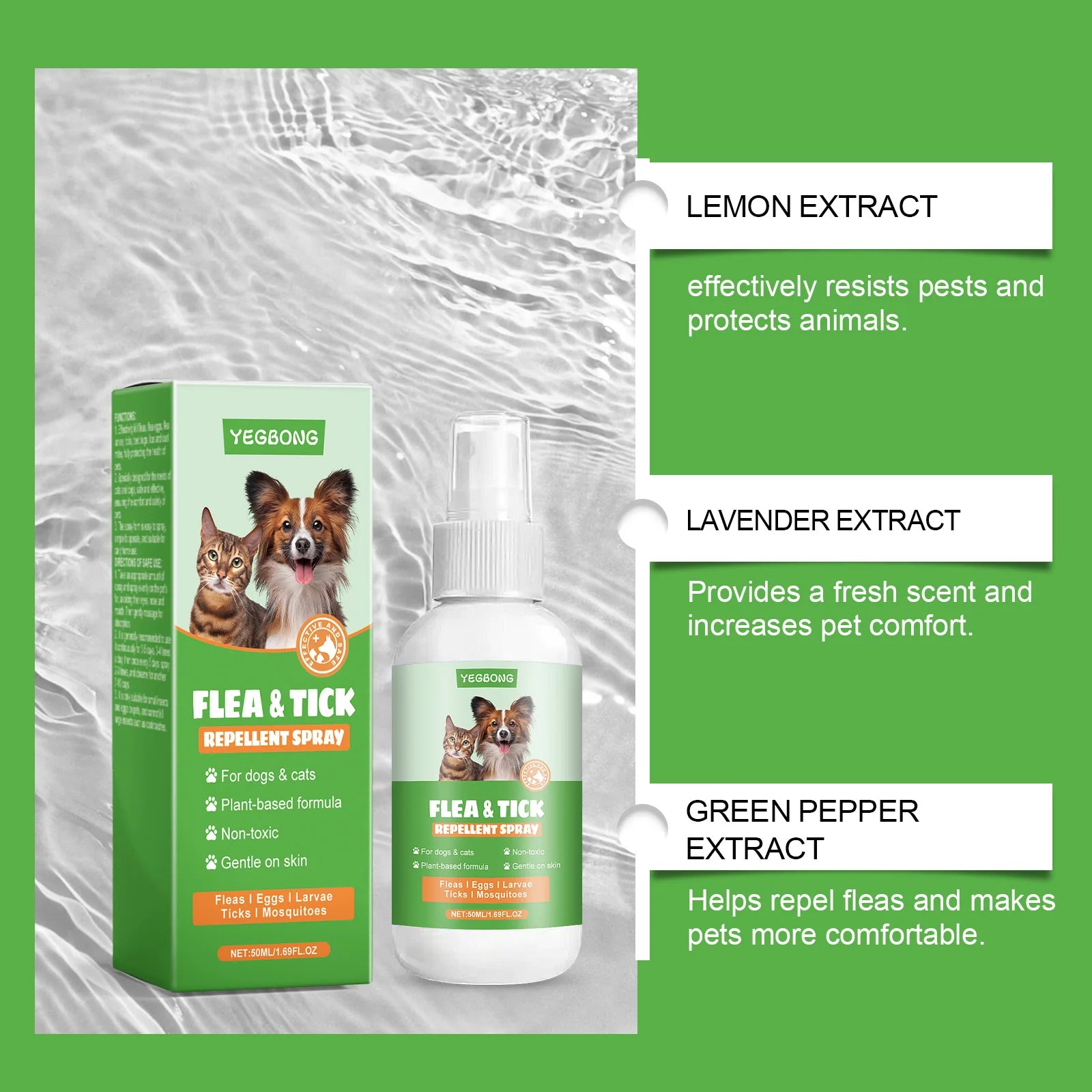 Flausi ZeckenSchild™ naturbasiertes Floh- & Zeckenspray für Hunde & Katzen 50 Ml.