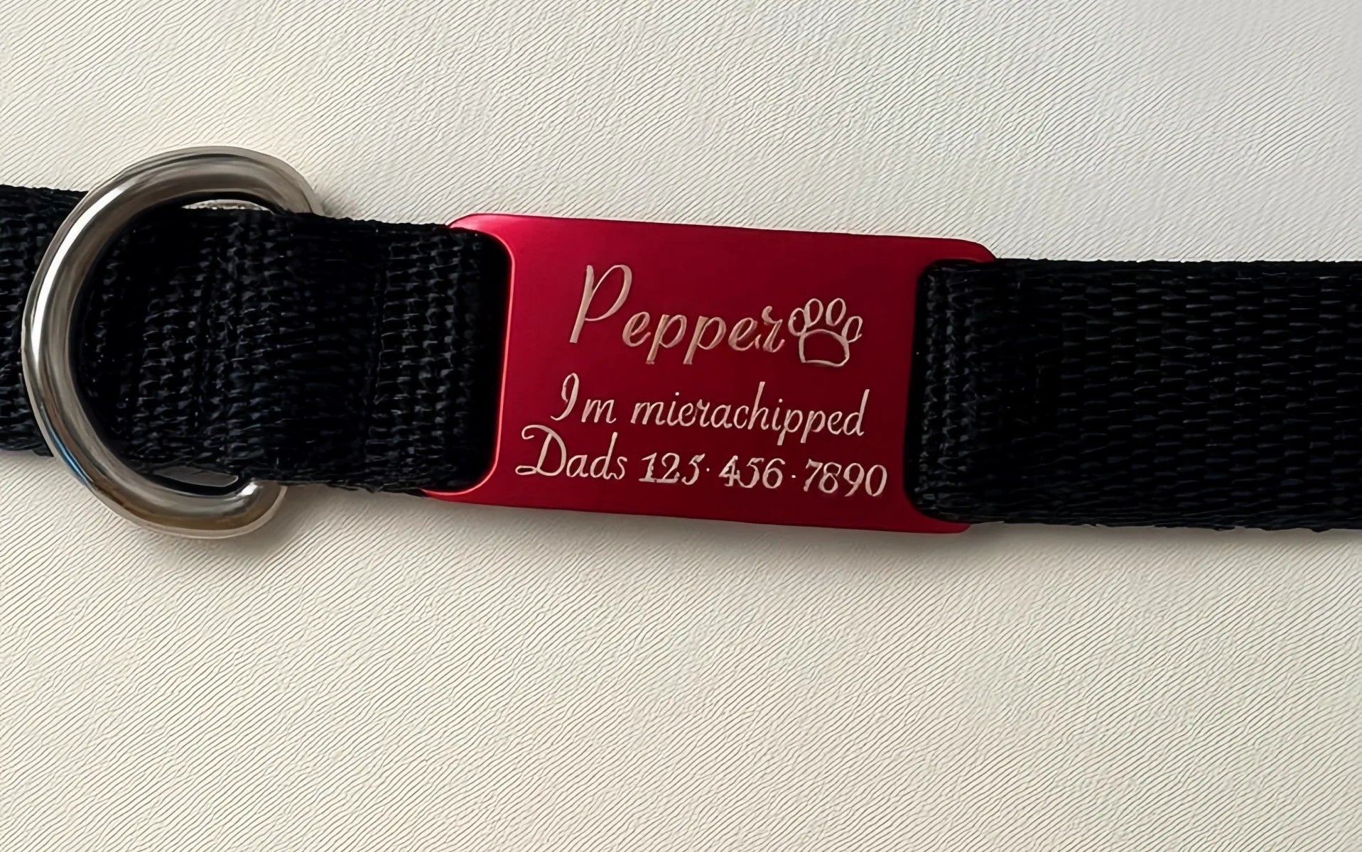 Silent Slide-On Pet ID Tag, Personalized Engraved Dog Cat Collar Tag, Custom Name Phone Number Pet Accessory