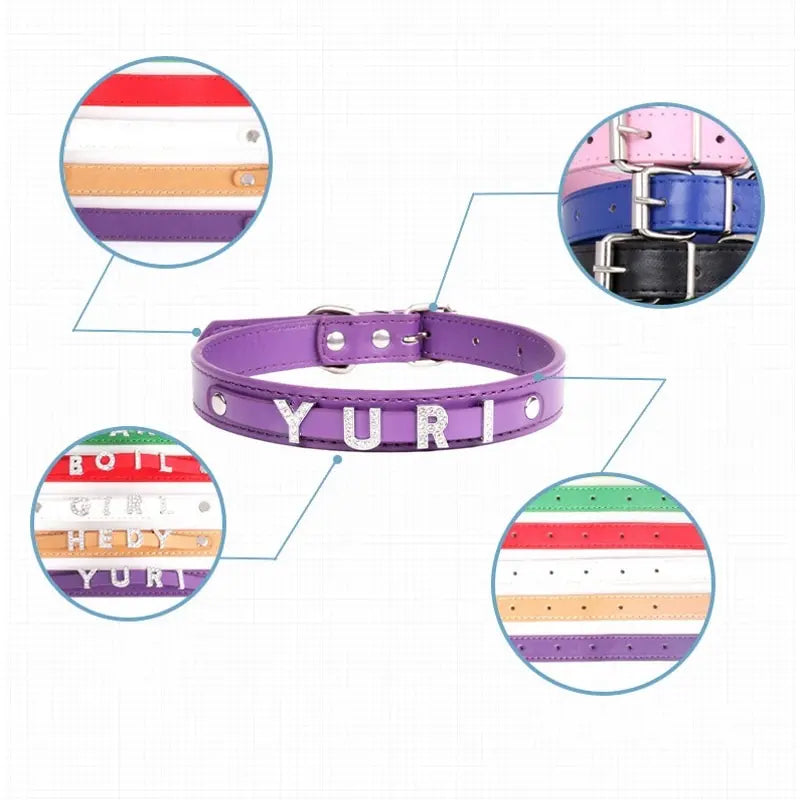 Flausi personalisiertes Halsband  3D-Optik Glitzernd für Hunde und Katzen