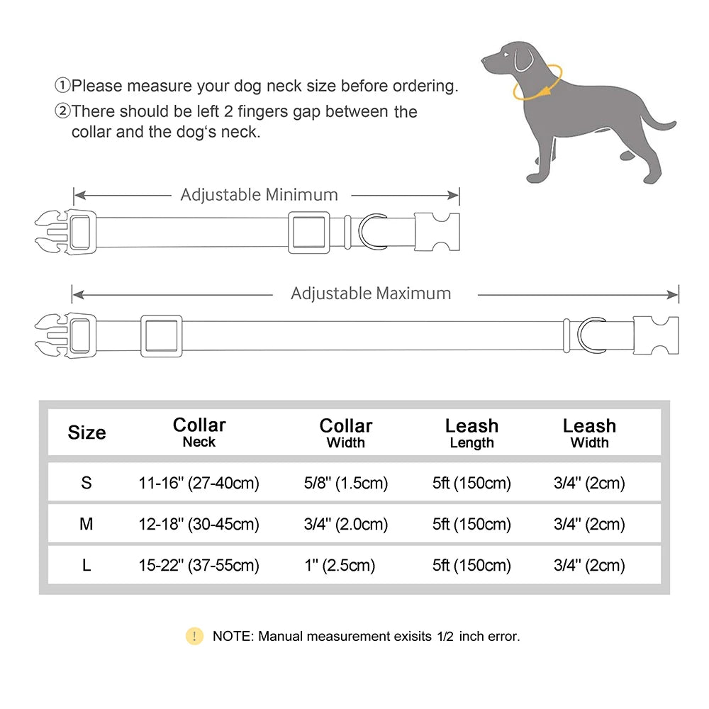 Flausi personalisiertes Nylon Halsband- & Leinen-Set für Hunde