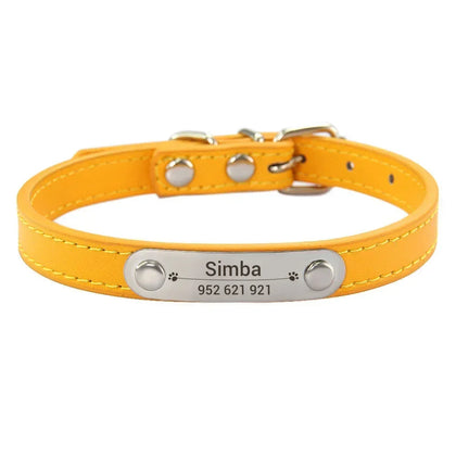 Flausi NamensPfote™ personalisiertes Hunde- & Katzenhalsband Leder