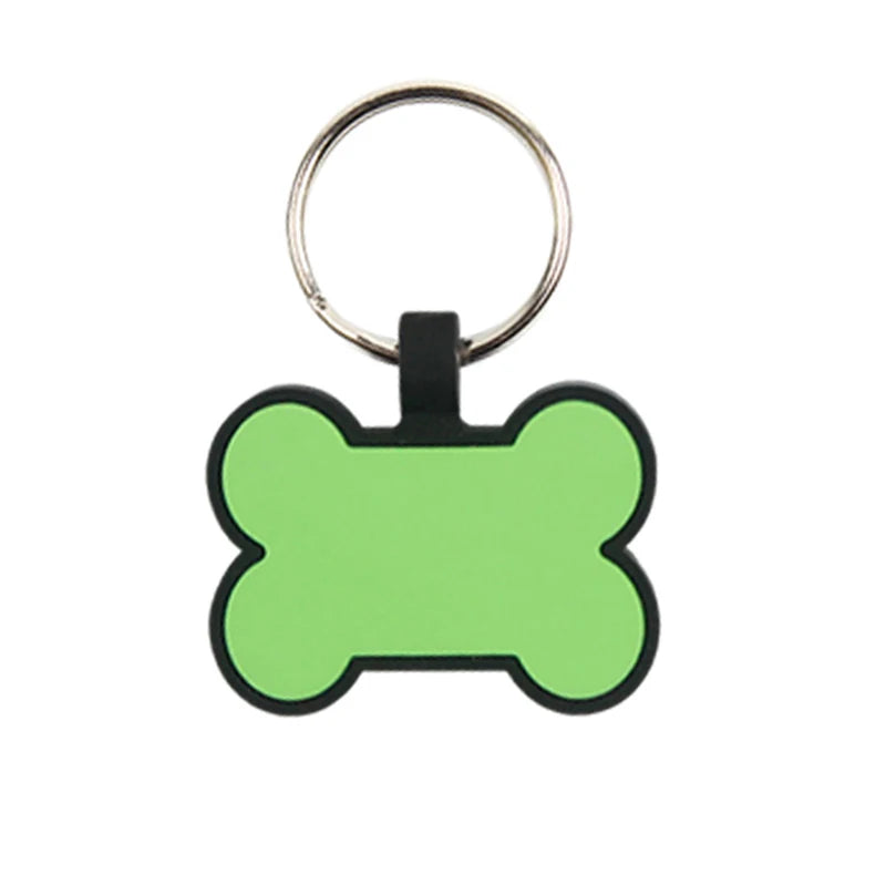 Personalized Bone Silicone Dog Tag Engraved Custom Pet Name Tags Soundless Pet ID Card Gift for Dogs Puppy