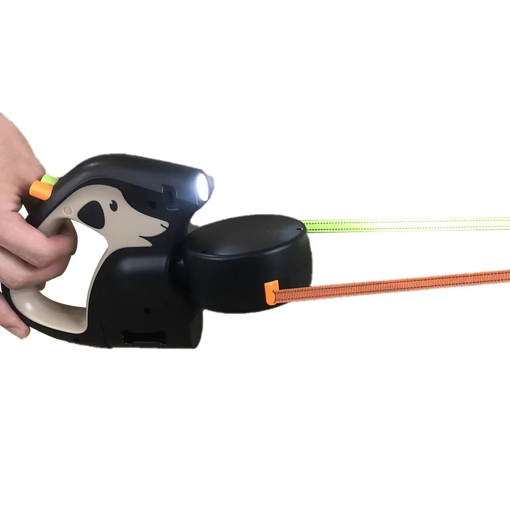 Flausi DuoWalk™ 2-in-1 Anti-Knoten Rollleine für zwei Hunde