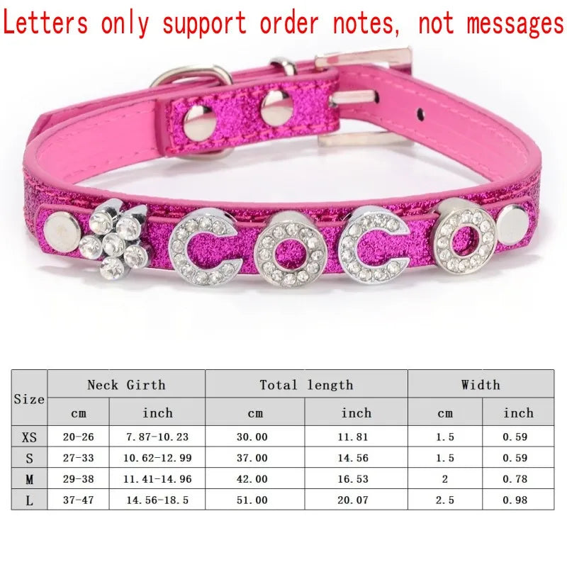 Flausi personalisiertes Halsband  3D-Optik Glitzernd für Hunde und Katzen