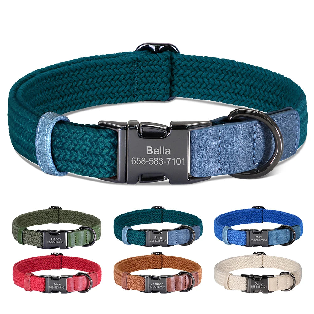 Flausi Edles personalisiertes Nylon Halsband für Hunde