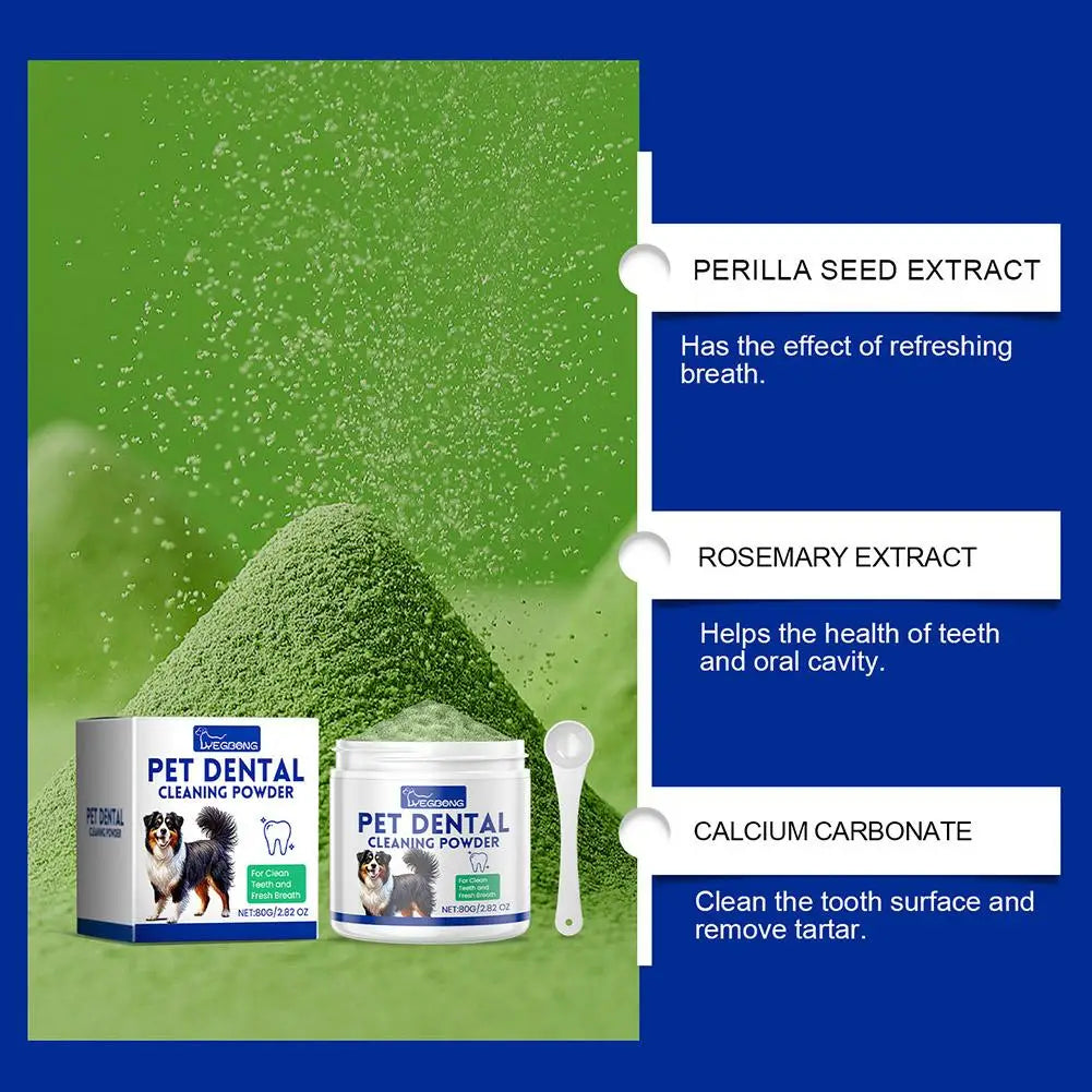 Flausi ZahnGlanz™ naturbasiertes Dentalpulver für Hunde 80g