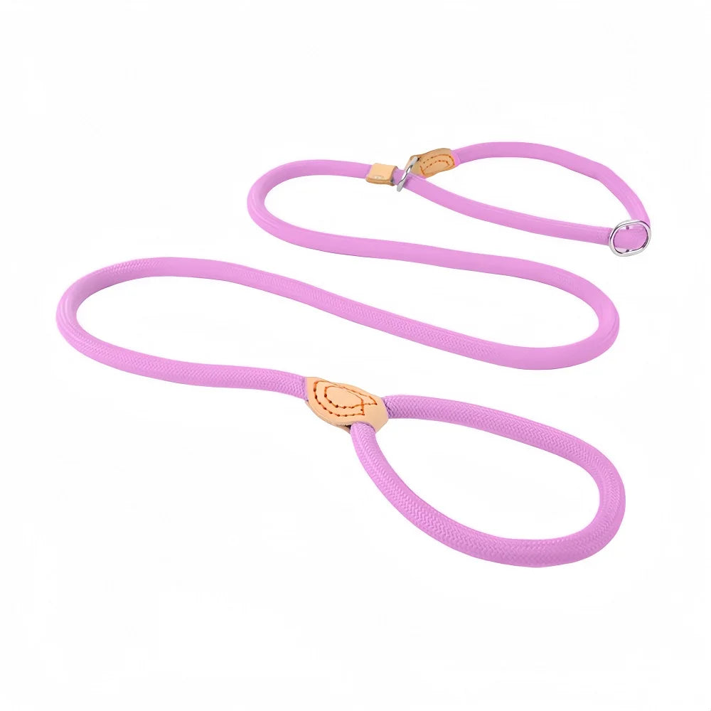 1.5M/1.8M Dog Leash Slip Rope Lead Leash Heavy Duty Braided Rope Adjustable Loop Collar Training Leashes for Medium Large Dogs