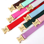 Flausi edles personalisiertes Halsband – Leder mit Anti-Lost Schnalle