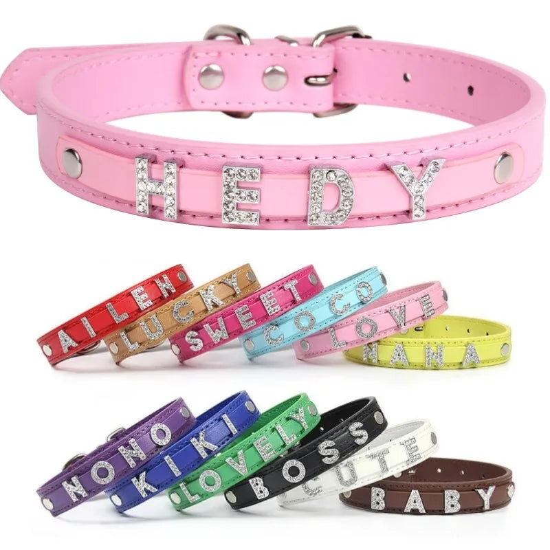 Flausi personalisiertes Halsband  3D-Optik Glitzernd für Hunde und Katzen