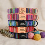 Flausi personalisiertes Nylon Halsband für Hunde mehrfarbig