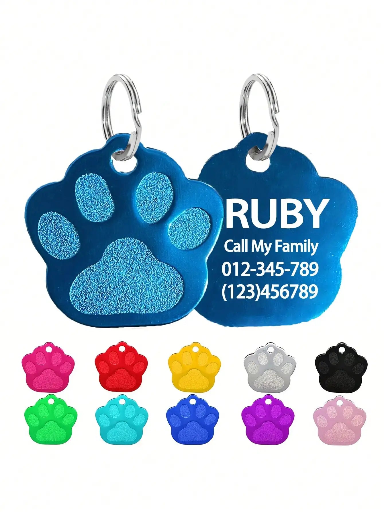 Personalized Paw Cat ID Tags Customized Pet Id Tag For Cat NameTag Customized Cat ID Tags For Small Dog Laser Engraving