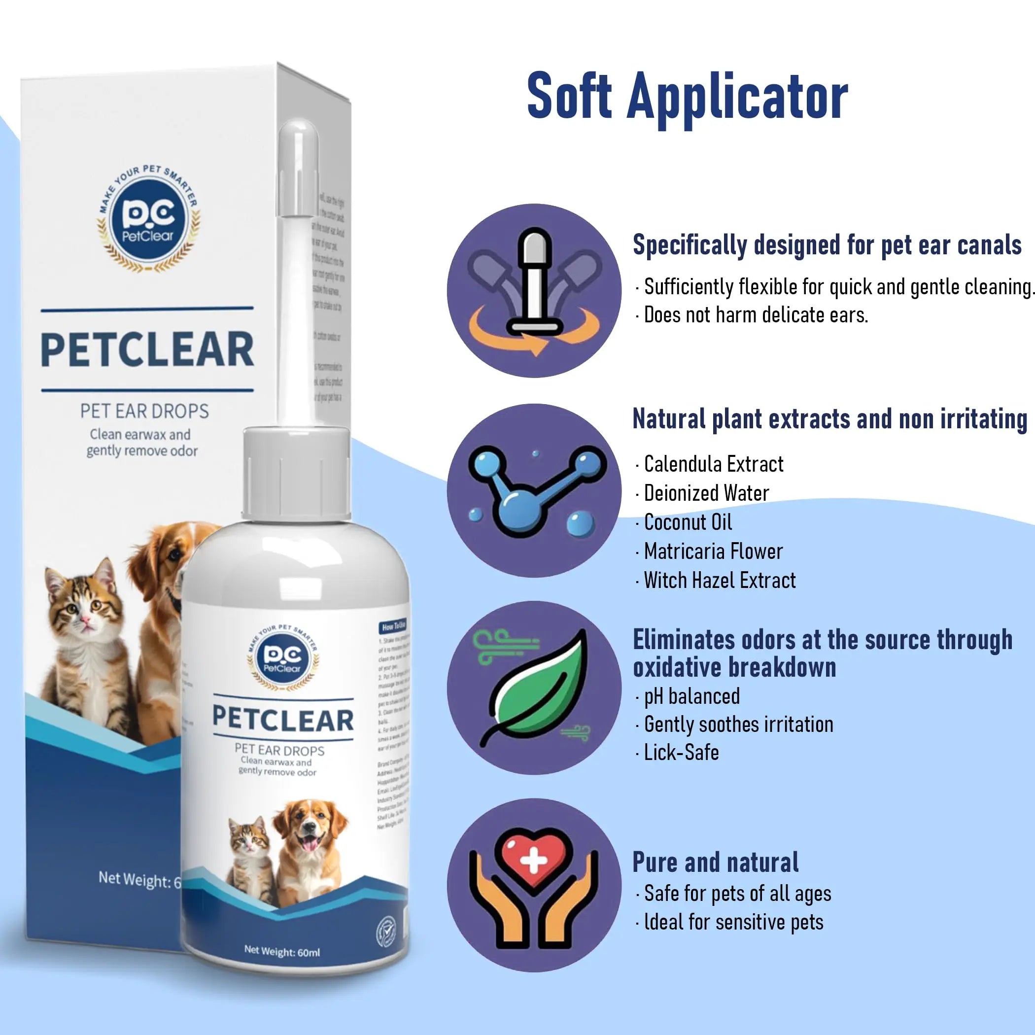 Flausi OhrenSanft™ sanfter Ohrenreiniger für Hunde & Katzen 60 Ml.