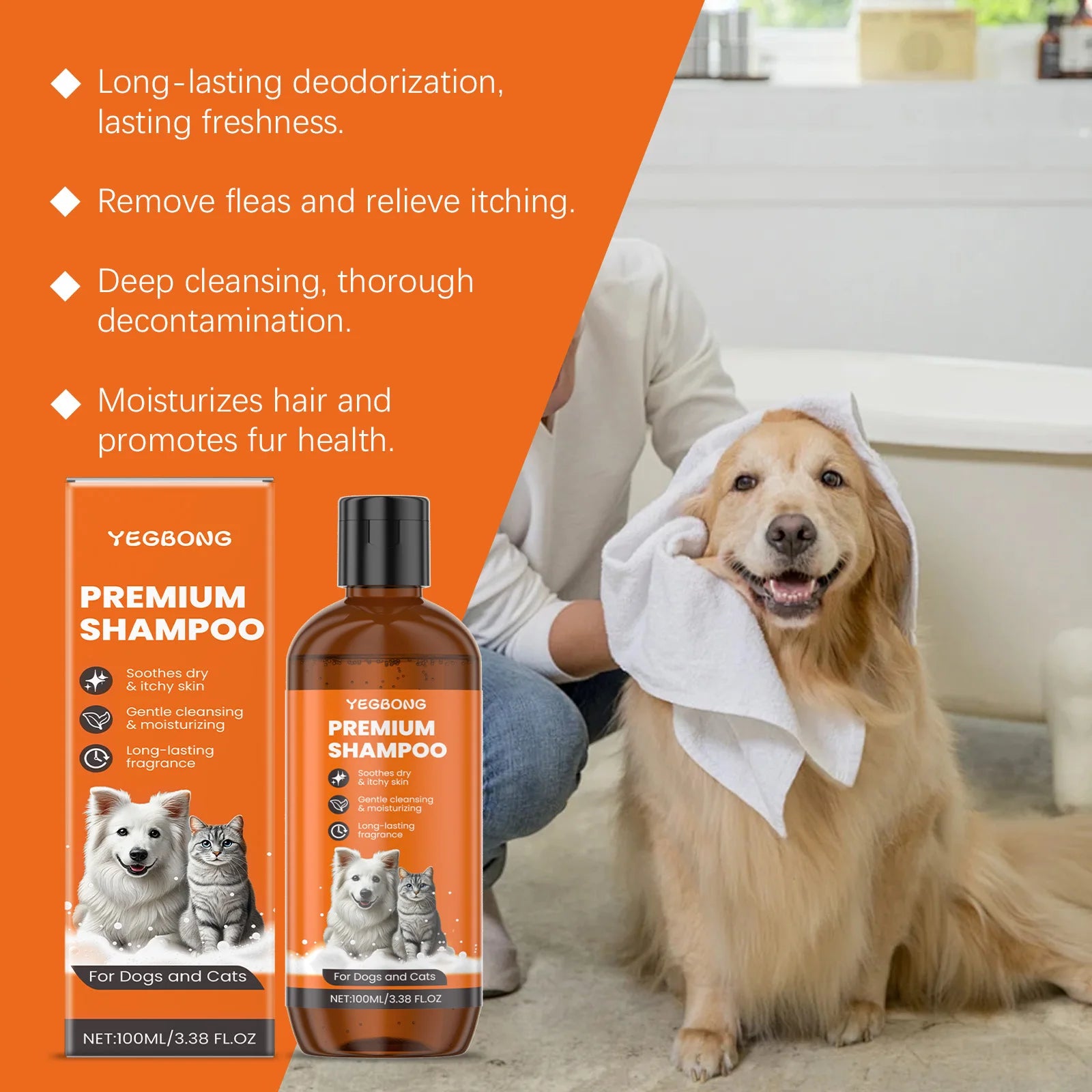 Flausi FellLux™ Premium Anti-Stress Shampoo für Hunde & Katzen 100 Ml.