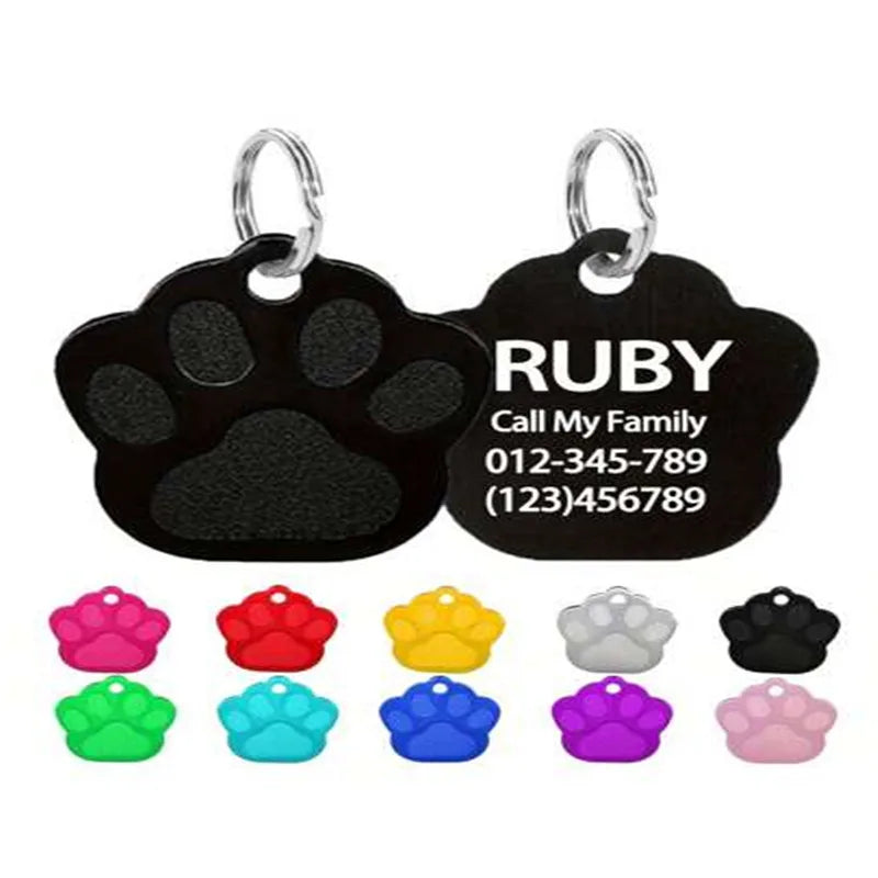 Personalized Paw Cat ID Tags Customized Pet Id Tag For Cat NameTag Customized Cat ID Tags For Small Dog Laser Engraving