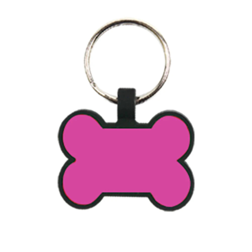 Personalized Bone Silicone Dog Tag Engraved Custom Pet Name Tags Soundless Pet ID Card Gift for Dogs Puppy