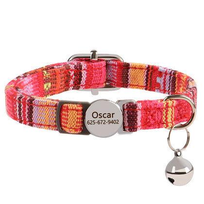 Flausi personalisiertes Nylon Halsband für Katzen